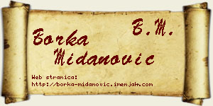 Borka Midanović vizit kartica